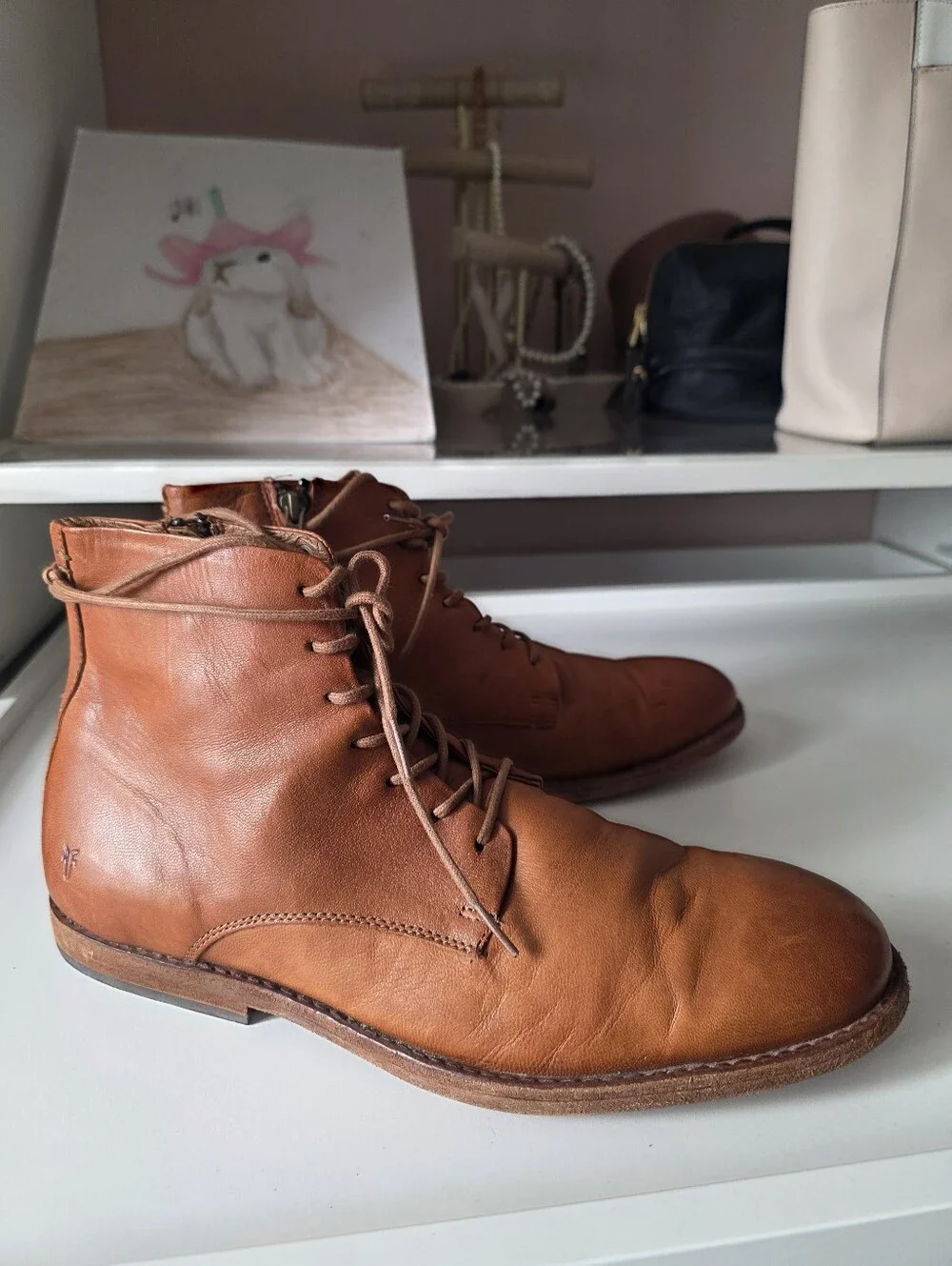 Frye Men's Cognac Brown Leather Chukka Boots